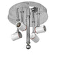 Meyda Lighting Revival 22" 4-Light Polished Aluminum Deco Cilindro Flush Mount Light With White Statuario Idalight Shade