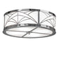 Meyda Lighting Revival 22" 4-Light Polished Aluminum Deco Cilindro Flush Mount Light With White Statuario Idalight Shade