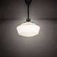 Meyda Lighting Revival 222822 16" Craftsman Brown Schoolhouse Pendant Light With White Opal Shade Glass