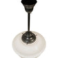 Meyda Lighting Revival 222822 16" Craftsman Brown Schoolhouse Pendant Light With White Opal Shade Glass