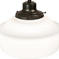 Meyda Lighting Revival 222822 16" Craftsman Brown Schoolhouse Pendant Light With White Opal Shade Glass
