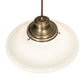 Meyda Lighting Revival 227178 16" Antique Brass Schoolhouse Pendant Light With White Opal Shade Glass