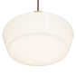 Meyda Lighting Revival 227178 16" Antique Brass Schoolhouse Pendant Light With White Opal Shade Glass