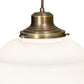 Meyda Lighting Revival 227178 16" Antique Brass Schoolhouse Pendant Light With White Opal Shade Glass