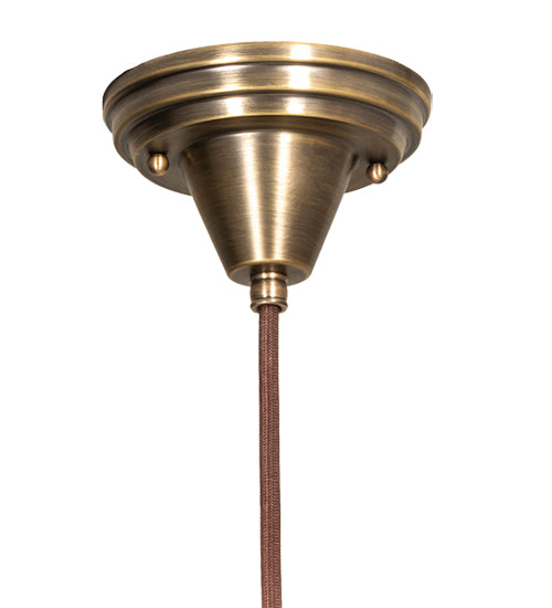 Meyda Lighting Revival 227178 16" Antique Brass Schoolhouse Pendant Light With White Opal Shade Glass