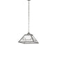 Meyda Lighting Revival 23" 2-Light Nickel Deco Pendant Light With White Art Shade Glass