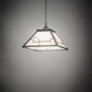 Meyda Lighting Revival 23" 2-Light Nickel Deco Pendant Light With White Art Shade Glass