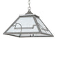 Meyda Lighting Revival 23" 2-Light Nickel Deco Pendant Light With White Art Shade Glass