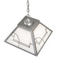 Meyda Lighting Revival 23" 2-Light Nickel Deco Pendant Light With White Art Shade Glass