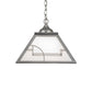 Meyda Lighting Revival 23" 2-Light Nickel Deco Pendant Light With White Art Shade Glass