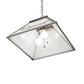 Meyda Lighting Revival 23" 2-Light Nickel Deco Pendant Light With White Art Shade Glass