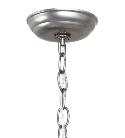 Meyda Lighting Revival 23" 2-Light Nickel Deco Pendant Light With White Art Shade Glass