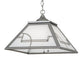 Meyda Lighting Revival 23" 2-Light Nickel Deco Pendant Light With White Art Shade Glass