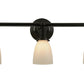 Meyda Lighting Revival 24" 3-Light Craftsman Brown Chelsea Paddle Socket Wall Sconce With White Shade Glass