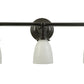 Meyda Lighting Revival 24" 3-Light Craftsman Brown Chelsea Paddle Socket Wall Sconce With White Shade Glass