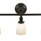 Meyda Lighting Revival 24" 3-Light Craftsman Brown Chelsea Paddle Socket Wall Sconce With White Shade Glass