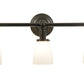 Meyda Lighting Revival 24" 3-Light Craftsman Brown Chelsea Paddle Socket Wall Sconce With White Shade Glass