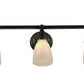 Meyda Lighting Revival 24" 3-Light Craftsman Brown Chelsea Paddle Socket Wall Sconce With White Shade Glass