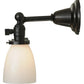 Meyda Lighting Revival 24" 3-Light Craftsman Brown Chelsea Paddle Socket Wall Sconce With White Shade Glass