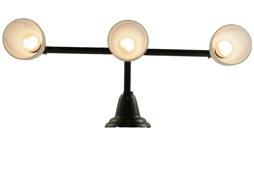 Meyda Lighting Revival 24" 3-Light Craftsman Brown Chelsea Paddle Socket Wall Sconce With White Shade Glass