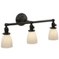 Meyda Lighting Revival 24" 3-Light Craftsman Brown Chelsea Paddle Socket Wall Sconce With White Shade Glass