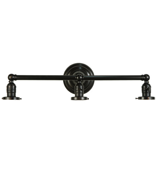 Meyda Lighting Revival 24" 3-Light Craftsman Brown Paddle Socket Vanity Light Hardware