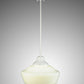 Meyda Lighting Revival 245727 16" White Schoolhouse Pendant Light With White Opal Traditional Globe Shade Glass