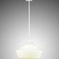 Meyda Lighting Revival 245727 16" White Schoolhouse Pendant Light With White Opal Traditional Globe Shade Glass