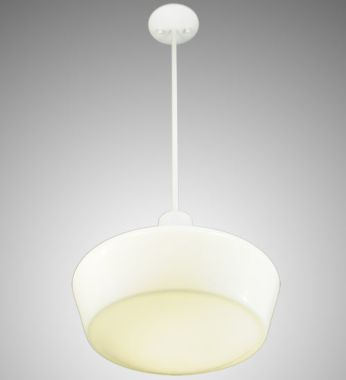 Meyda Lighting Revival 245727 16" White Schoolhouse Pendant Light With White Opal Traditional Globe Shade Glass
