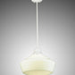 Meyda Lighting Revival 245727 16" White Schoolhouse Pendant Light With White Opal Traditional Globe Shade Glass