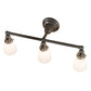 Meyda Lighting Revival 25" 3-Light Brushed Nickel Goblet Vanity Light With White Opal Shade Glass