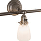 Meyda Lighting Revival 25" 3-Light Brushed Nickel Goblet Vanity Light With White Opal Shade Glass