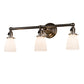 Meyda Lighting Revival 25" 3-Light Brushed Nickel Goblet Vanity Light With White Opal Shade Glass