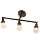 Meyda Lighting Revival 25" 3-Light Craftsman Brown Gas & Electric Vanity Light With Clear Shade Glass