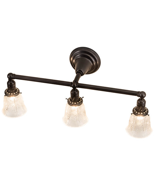 Meyda Lighting Revival 25" 3-Light Craftsman Brown Gas & Electric Vanity Light With Clear Shade Glass