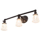 Meyda Lighting Revival 25" 3-Light Craftsman Brown Gas & Electric Vanity Light With Clear Shade Glass