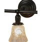 Meyda Lighting Revival 25" 3-Light Craftsman Brown Gas & Electric Vanity Light With White Shade Glass