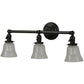 Meyda Lighting Revival 25" 3-Light Craftsman Brown Gas & Electric Vanity Light With White Shade Glass