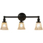 Meyda Lighting Revival 25" 3-Light Craftsman Brown Gas & Electric Vanity Light With White Shade Glass