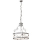 Meyda Lighting Revival 25" 4-Light Nickel Deco Cilindro Inverted Pendant Light With Angelwing Idalight Shade