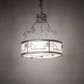 Meyda Lighting Revival 25" 4-Light Nickel Deco Cilindro Inverted Pendant Light With Angelwing Idalight Shade