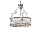 Meyda Lighting Revival 25" 4-Light Nickel Deco Cilindro Inverted Pendant Light With Angelwing Idalight Shade