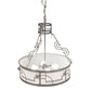 Meyda Lighting Revival 25" 4-Light Nickel Deco Cilindro Inverted Pendant Light With Angelwing Idalight Shade