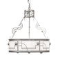 Meyda Lighting Revival 25" 4-Light Nickel Deco Cilindro Inverted Pendant Light With Angelwing Idalight Shade