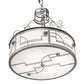 Meyda Lighting Revival 25" 4-Light Nickel Deco Cilindro Inverted Pendant Light With Angelwing Idalight Shade