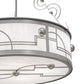 Meyda Lighting Revival 25" 4-Light Nickel Deco Cilindro Inverted Pendant Light With Angelwing Idalight Shade