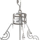 Meyda Lighting Revival 25" 4-Light Nickel Deco Cilindro Inverted Pendant Light With Angelwing Idalight Shade