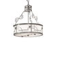Meyda Lighting Revival 25" 4-Light Nickel Deco Cilindro Inverted Pendant Light With Angelwing Idalight Shade