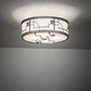Meyda Lighting Revival 25" 4-Light Nickel Deco Flush Mount Light With Statuario Idalight Shade Glass