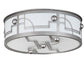 Meyda Lighting Revival 25" 4-Light Nickel Deco Flush Mount Light With Statuario Idalight Shade Glass